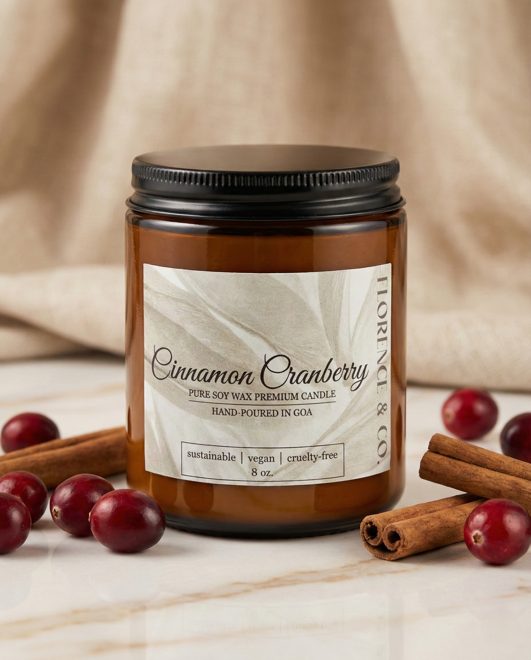 Scented Amber Jar Candle | 8 oz.