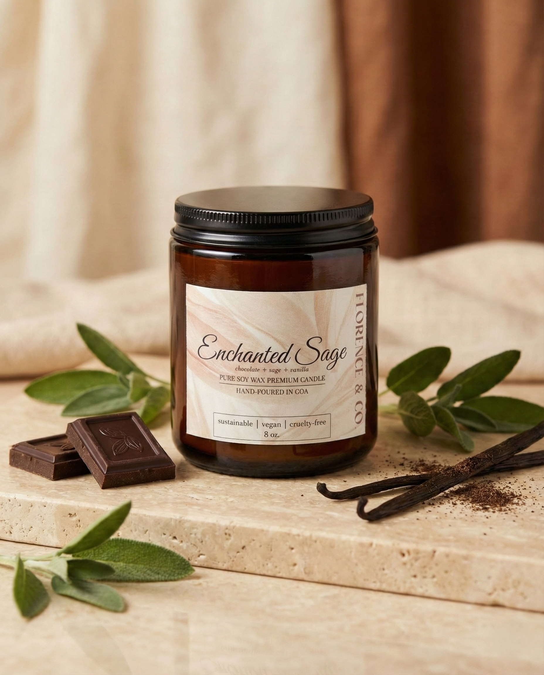 Scented Amber Jar Candle | 8 oz.