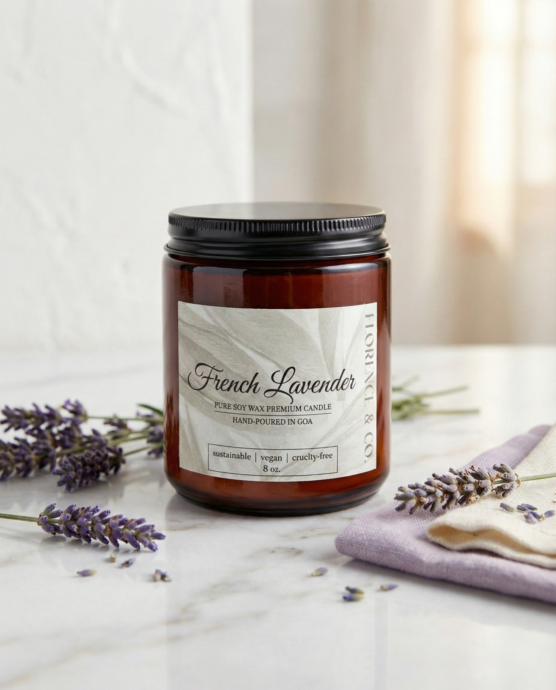 Scented Amber Jar Candle | 8 oz.