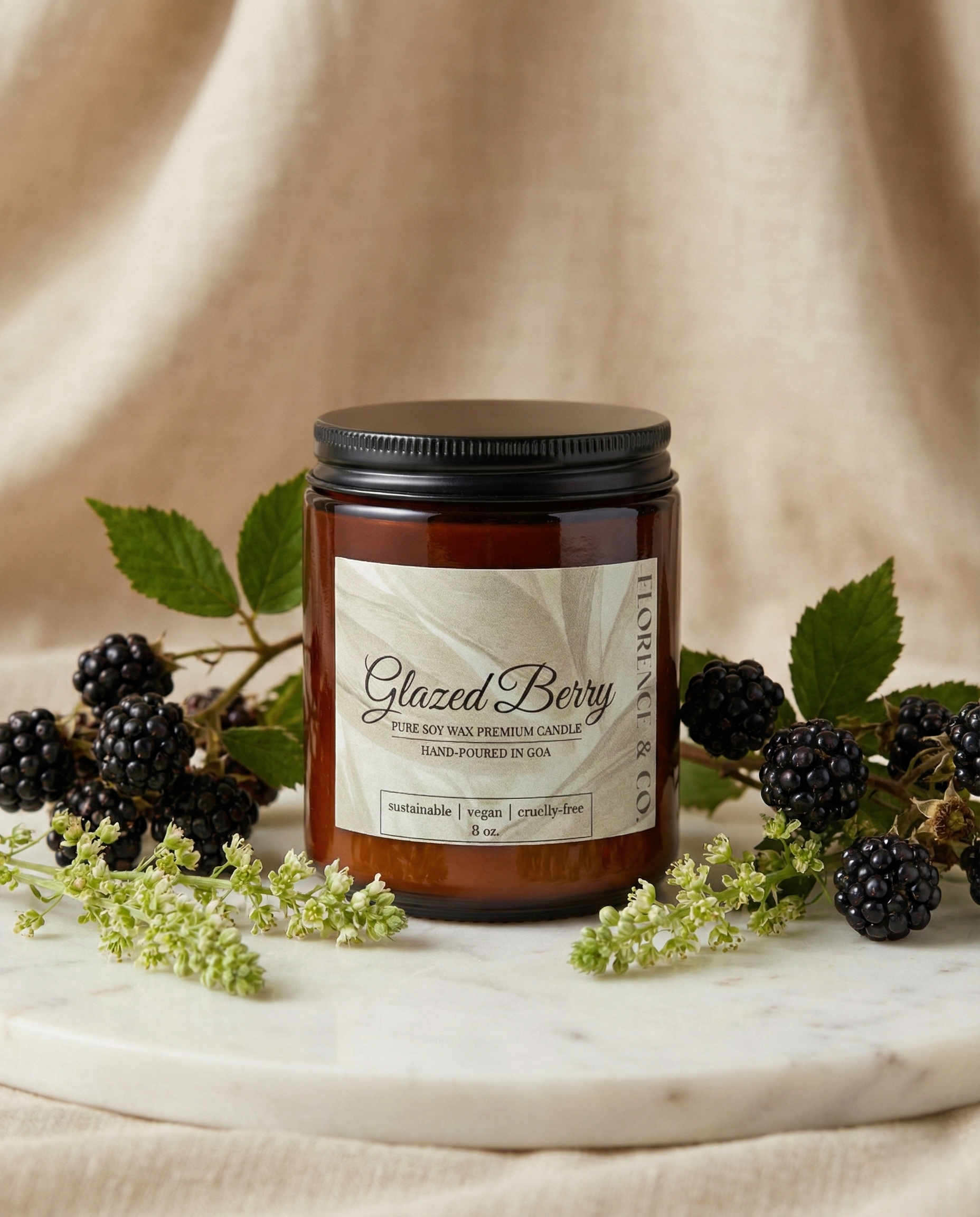 Scented Amber Jar Candle | 8 oz.