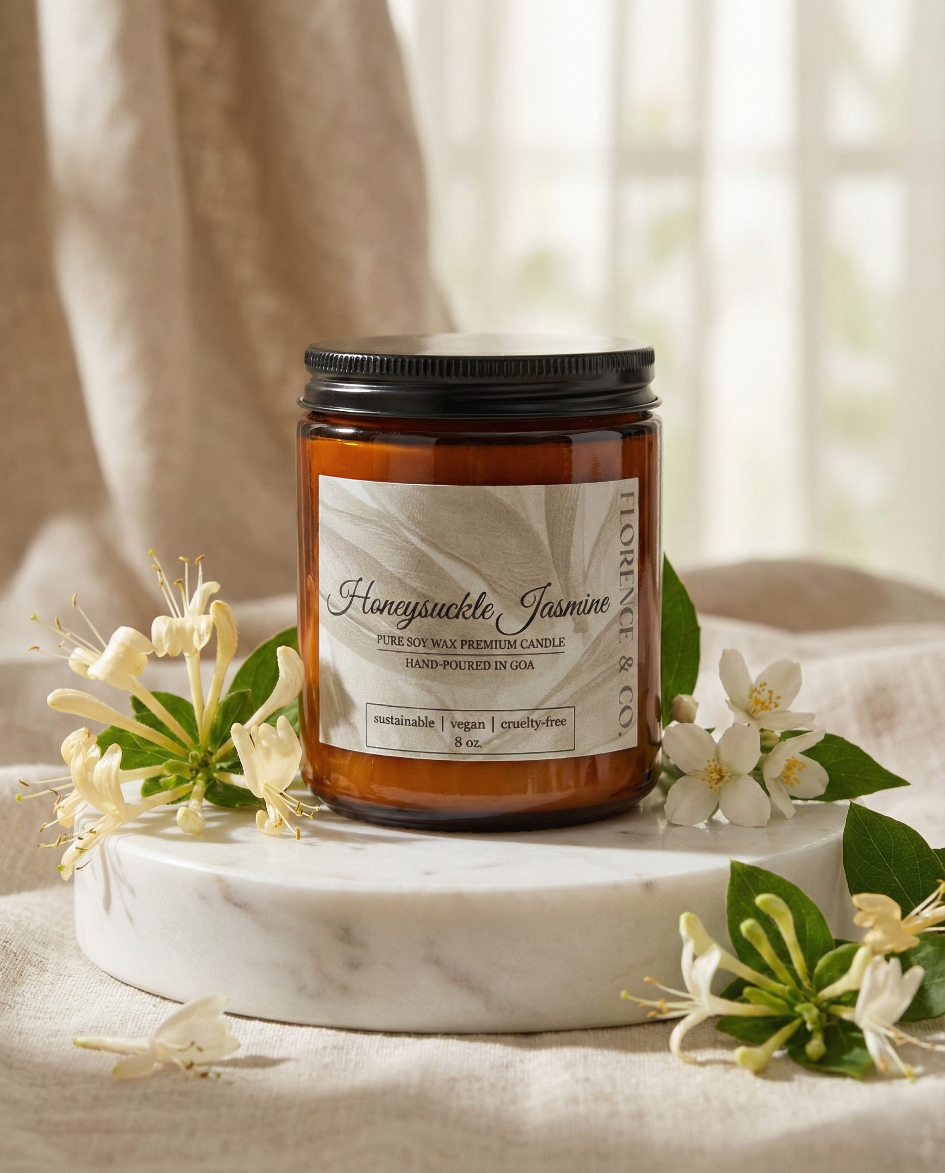 Scented Amber Jar Candle | 8 oz.