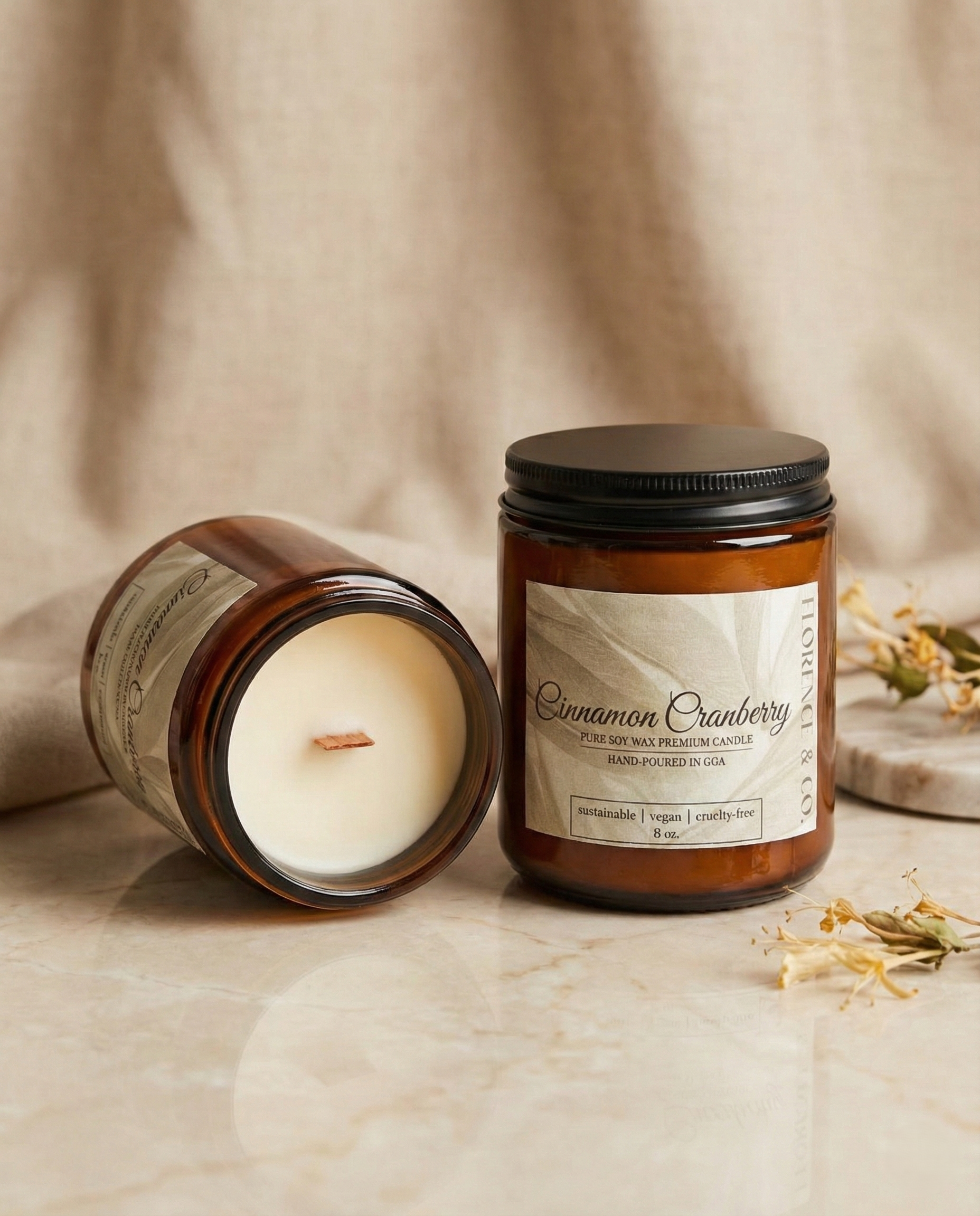 Scented Amber Jar Candle | 8 oz.